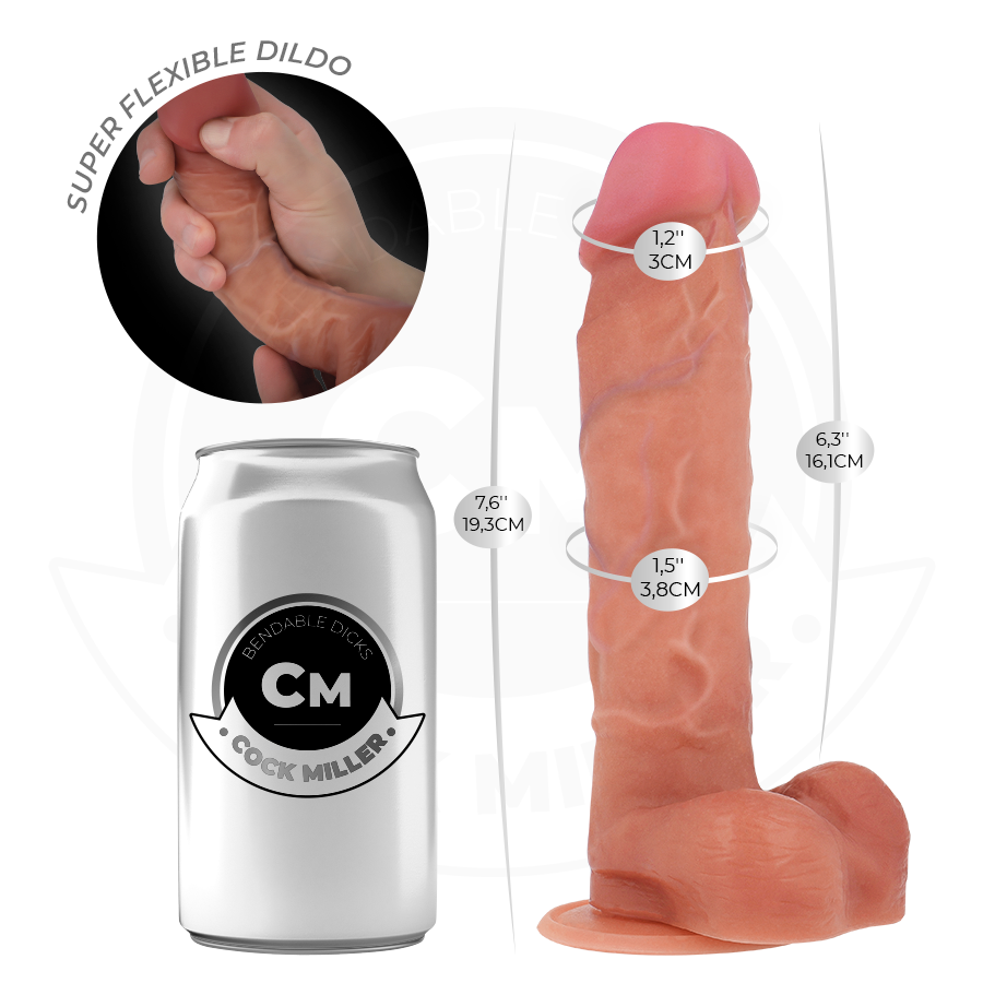 Realistinen Taipuisa Dildo 19 cm – Silikoni ja Vahva Imukuppi
