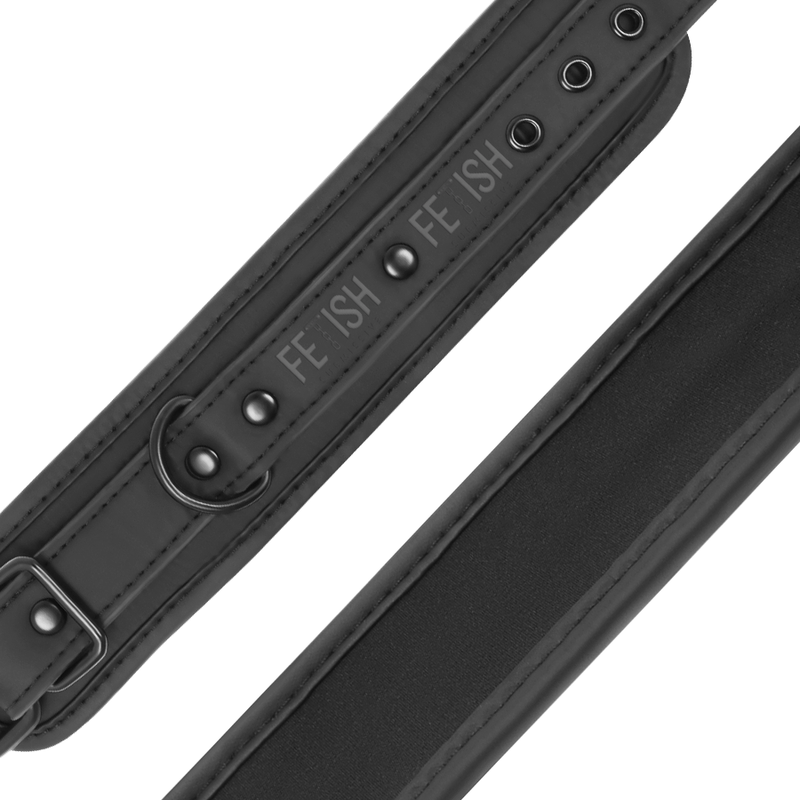 Fetish Submissive Vegaaninahkaiset Käsiraudat (Neopreenivuori)